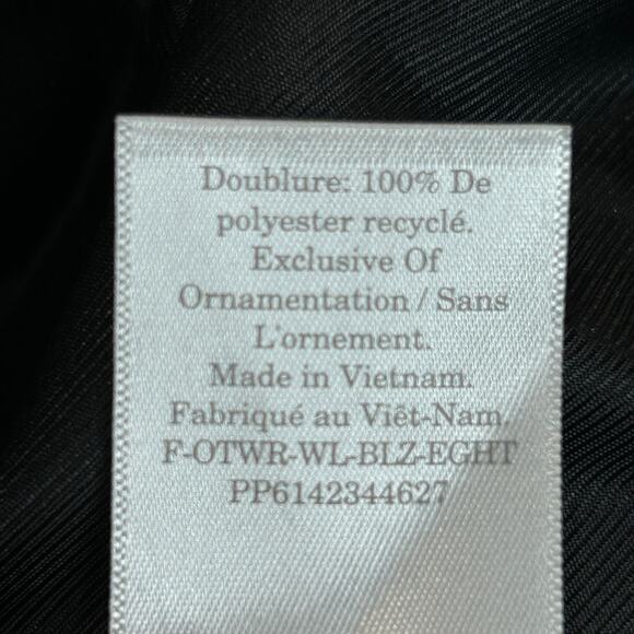 Everlane The 80's Blazer in Black 3 Button Front Long Sleeve Women's Size 6 NWOT - Picture 12 of 12